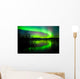Northern lights mirrored on lake Wall Mural