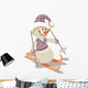 Sweet Skiing Snowman Wall Decal