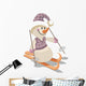Sweet Skiing Snowman Wall Decal