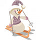 Sweet Skiing Snowman Wall Decal