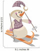 Sweet Skiing Snowman Wall Decal
