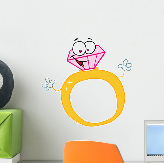 Gold And Diamond Ring Wall Decal