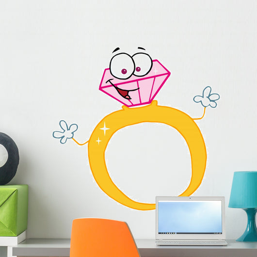 Gold And Diamond Ring Wall Decal