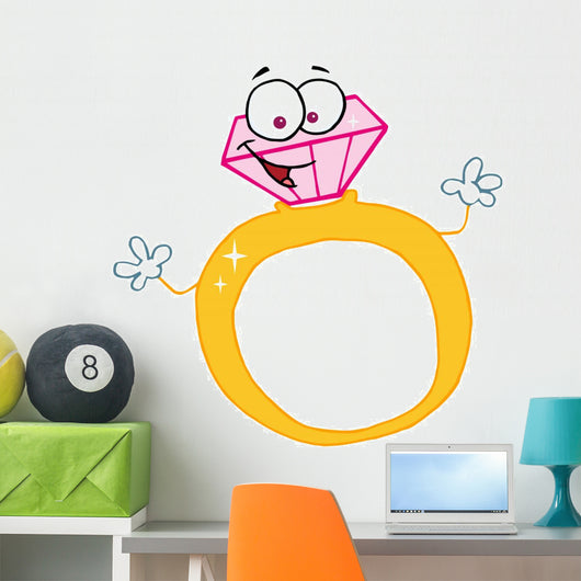 Gold And Diamond Ring Wall Decal