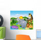 African Landscape With Four Animals Wall Mural