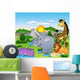 African Landscape With Four Animals Wall Mural