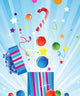 Gift Box and Christmas Decorations Wall Mural