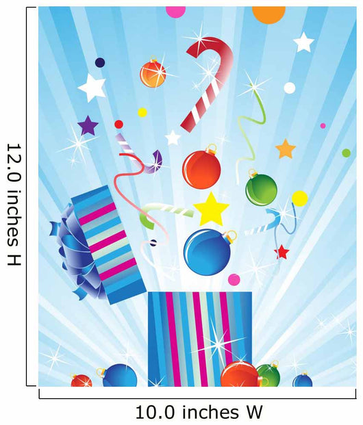 Gift Box and Christmas Decorations Wall Mural
