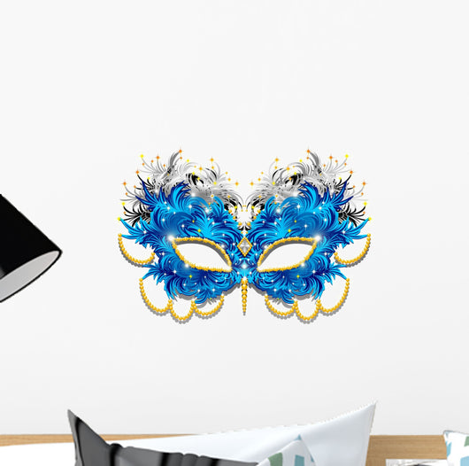 Blue Mardi Gras Mask Wall Decal