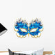 Blue Mardi Gras Mask Wall Decal