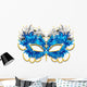 Blue Mardi Gras Mask Wall Decal