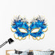 Blue Mardi Gras Mask Wall Decal