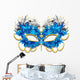 Blue Mardi Gras Mask Wall Decal