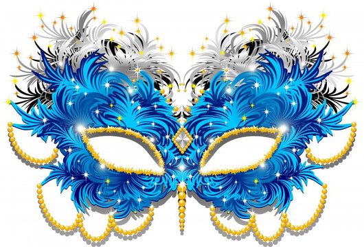 Blue Mardi Gras Mask Wall Decal