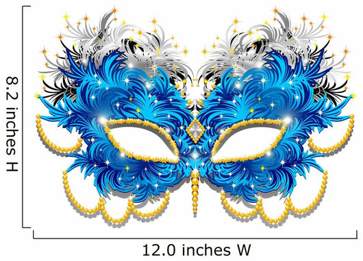 Blue Mardi Gras Mask Wall Decal
