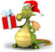 Dragon and gift Wall Decal