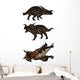 Einiosaurus Triceratops Dinosaur Wall Decal Sticker Set