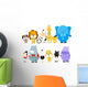 Set of Zoo Animals Wall Decal