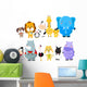 Set of Zoo Animals Wall Decal