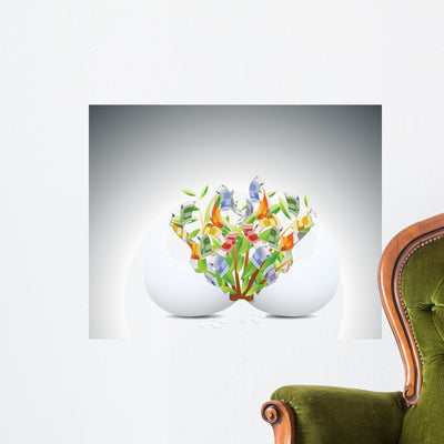 Abstract Wall Decal shown on a wall