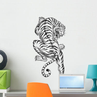 Shaded Asian Tiger shown on a wall