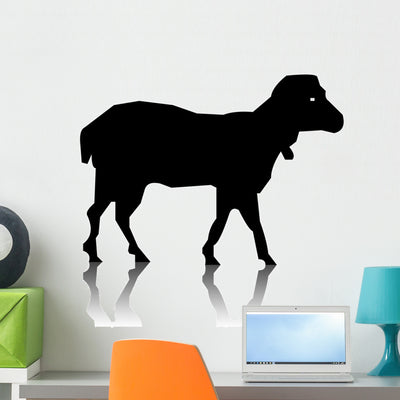 Lamb Silhouette Wall Decal shown on a wall