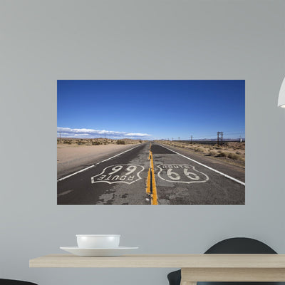 Route 66 Mojave Desert Wall Mural shown on a wall