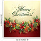 Christmas holly wreath with drops and sprays on a beige and burg Wall Mural