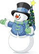Snowman with Christmas Tree