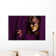 pretty young woman in violet mask Wall Mural