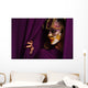 pretty young woman in violet mask Wall Mural