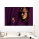 pretty young woman in violet mask Wall Mural