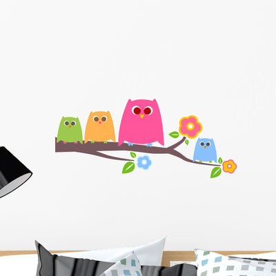 Owls Wall Decal shown on a wall