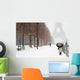 Umbrella and Snow Eiffel Wall Mural