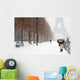 Umbrella and Snow Eiffel Wall Mural