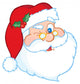 Santa Claus Winking Classic Cartoon Head Wall Decal