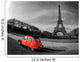 Eiffel Tower and Paris car red- Wall Mural