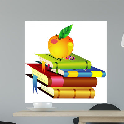 Books shown on a wall