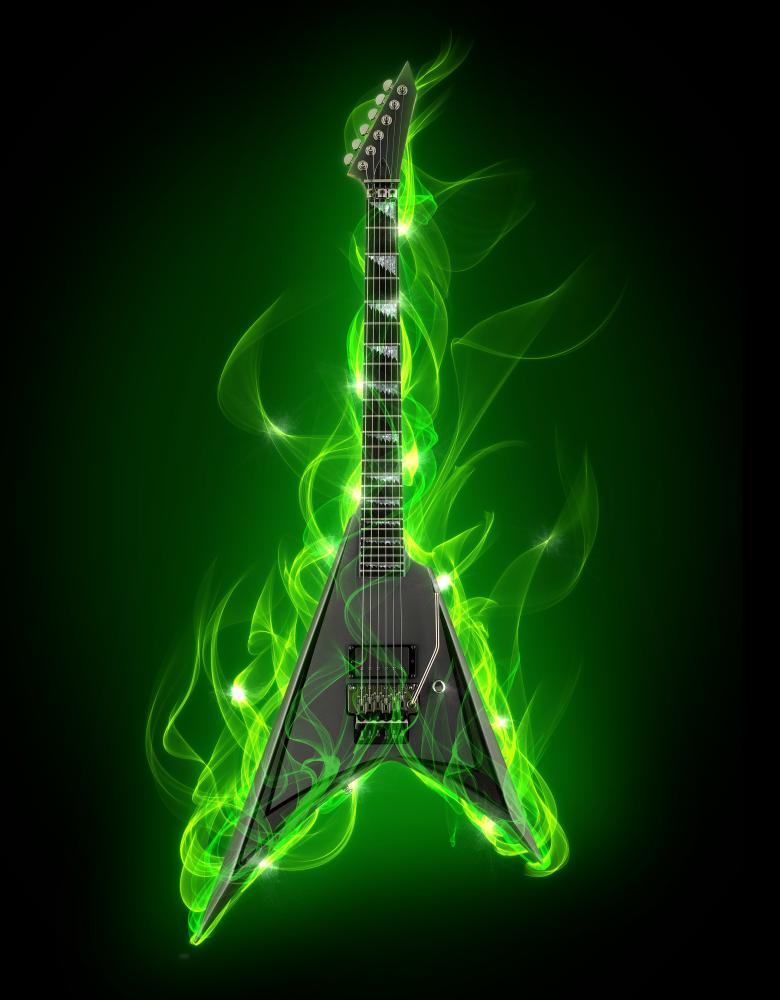 Green Electric Guitar Wallpaper
