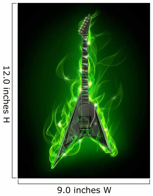 Electric Guitar Green Fire – Wallmonkeys
