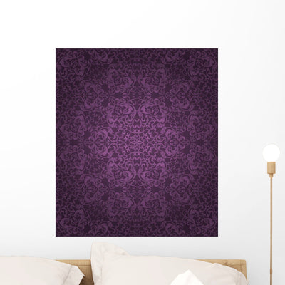 Seamless Floral Pattern Wall Decal Design 3 shown on a wall