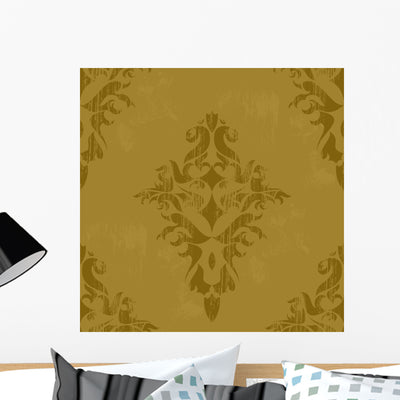 Vintage Wallpaper Vector Wall Decal shown on a wall