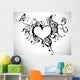 vector heart frame with butterfly Wall Mural
