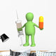 Puppet with pill and syringe Wall Decal