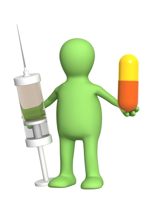 Puppet with pill and syringe Wall Decal