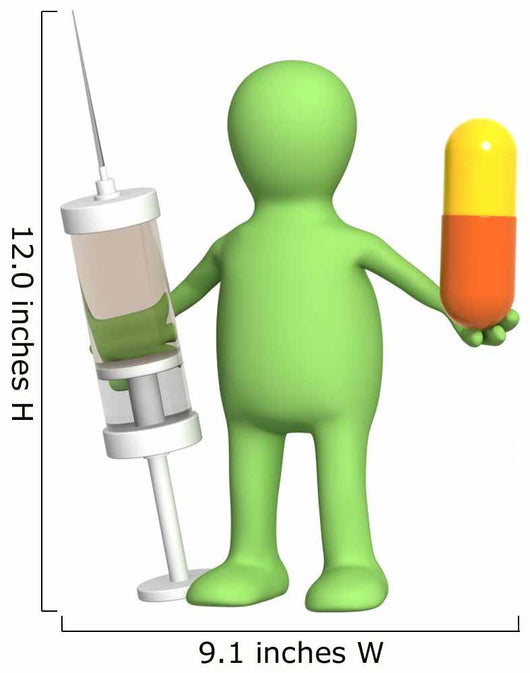 Puppet with pill and syringe Wall Decal