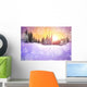 Majestic Sunset Winter Mountains Wall Decal Design 1