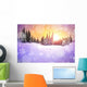 Majestic Sunset Winter Mountains Wall Decal Design 1