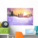 Majestic Sunset Winter Mountains Wall Decal Design 1