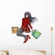 Shopping Girl in Christmas - Anime Style Wall Decal